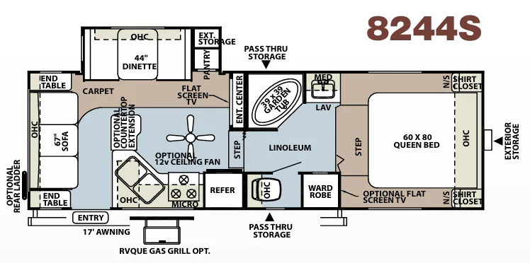 Forest River Rockwood Signature Ultra Lite 8244S floor plan