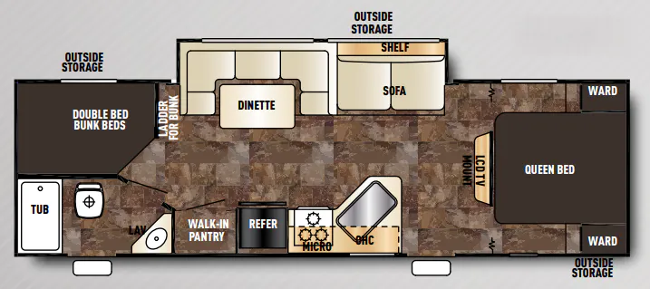 Forest River Cherokee Grey Wolf 26DBH floor plan
