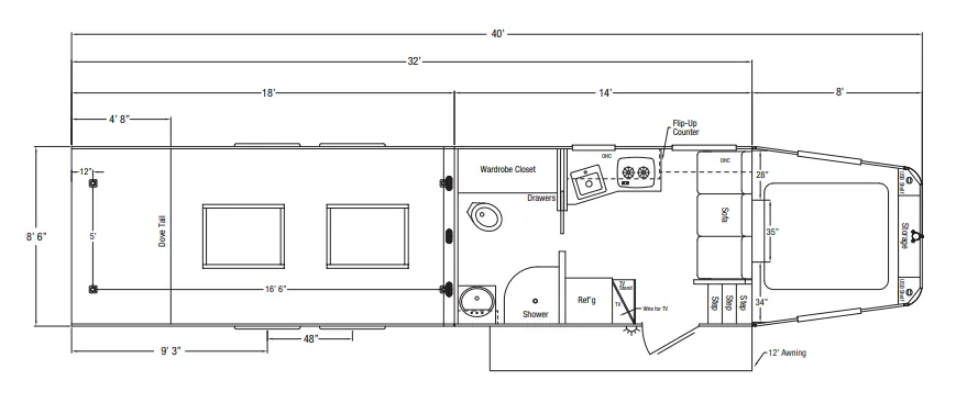 Sundowner Krawler Hauler 2286 KM floor plan