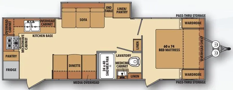 2020 Shasta Shasta 25RK — Floor plan