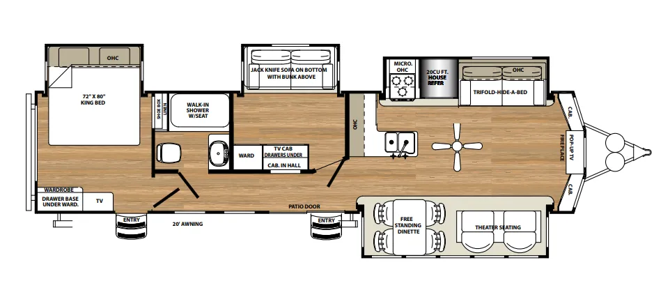 Forest River Sandpiper Destination 385FKBH floor plan