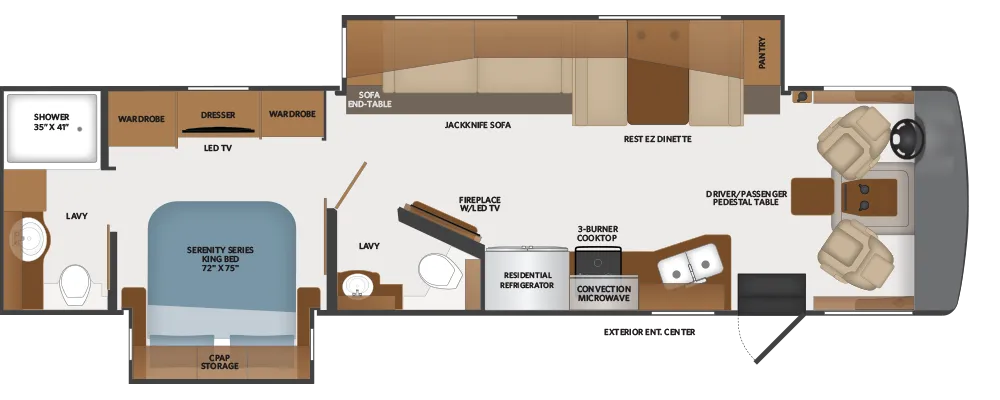 2026 Fleetwood Bounder 35K - Floor plan