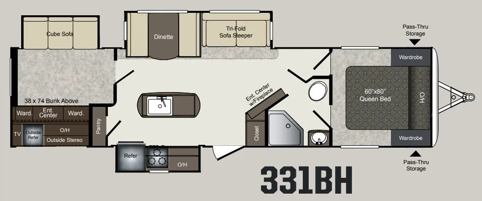Keystone Laredo 331BH floor plan
