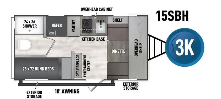 Forest River Viking 15SBH floor plan
