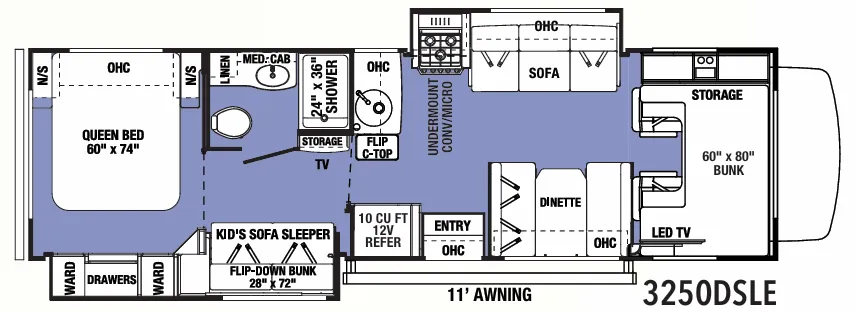 Forest River Sunseeker LE 3250DSLE floor plan