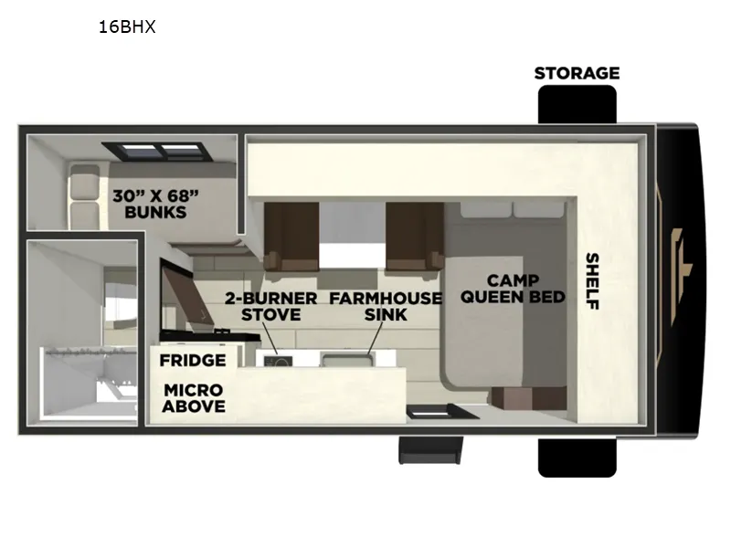 2026 Prime Time RV Avenger LT 16BHX floor plan