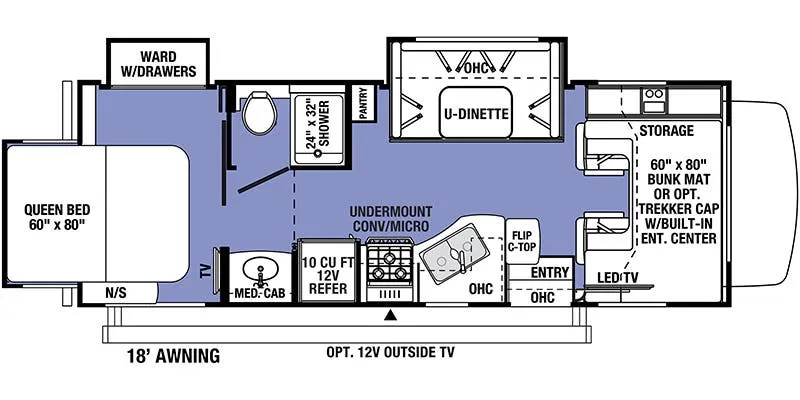 Forest River Sunseeker 2500TS floor plan