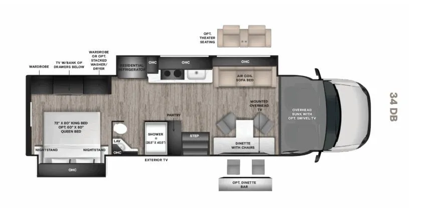 2027 Tiffin Allegro Bay 34 DB floor plan