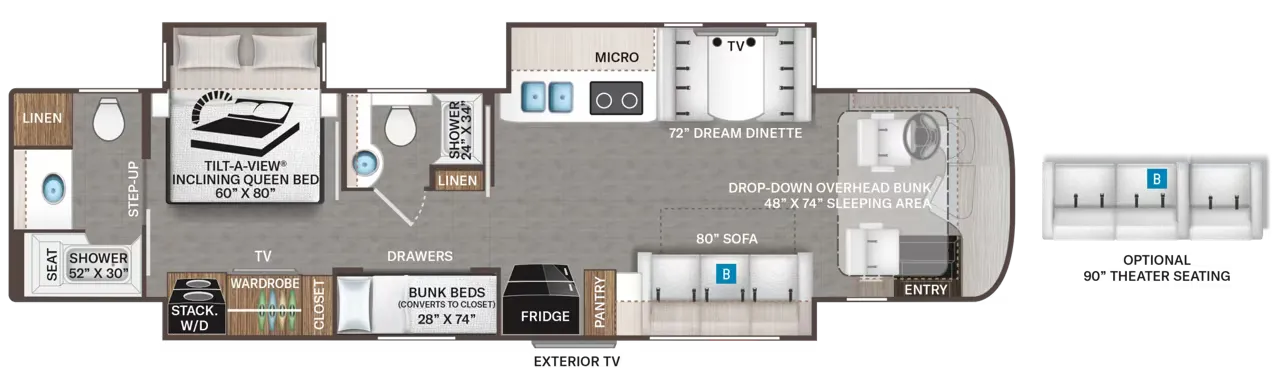 2027 Thor Motor Coach Riviera 39BH - Floor plan