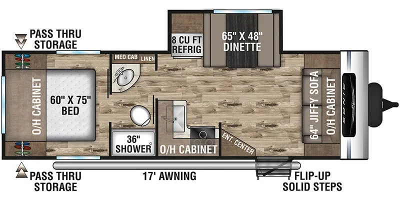 2023 Venture RV Sonic SN241VFL - Floor plan