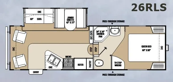 Coachmen Chaparral Open Trail 26RLS floor plan