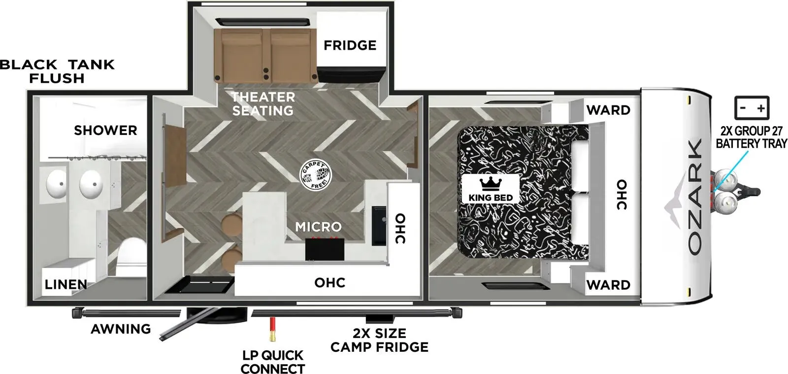 Forest River Ozark 2430RBK ASCENT floor plan