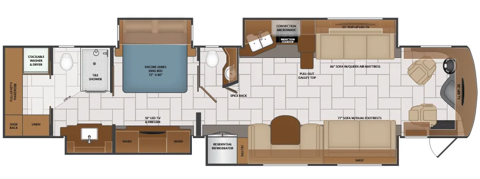 Fleetwood Discovery LXE 44H floor plan