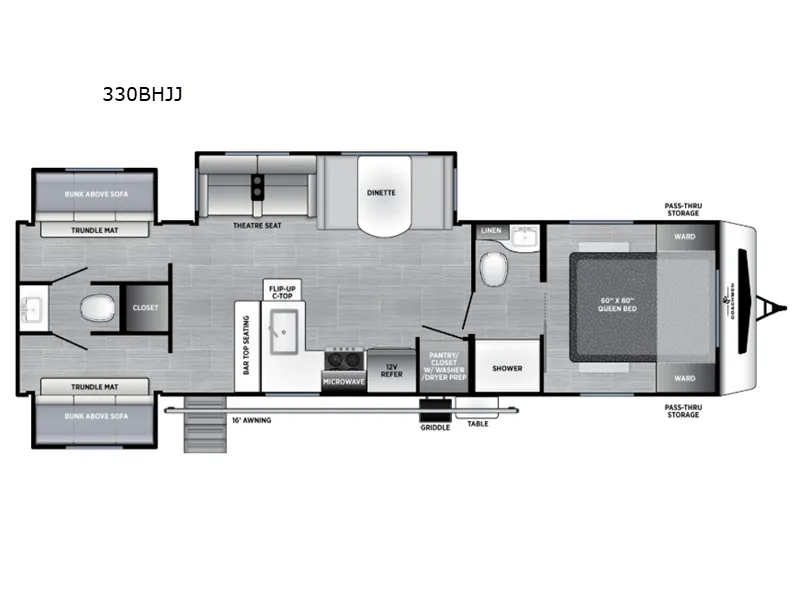 2026 Coachmen Freedom Express Liberty Edition 330BHJJ - Floor plan