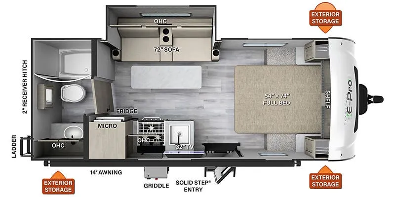 2023 Forest River Flagstaff E-Pro E20FBS floor plan