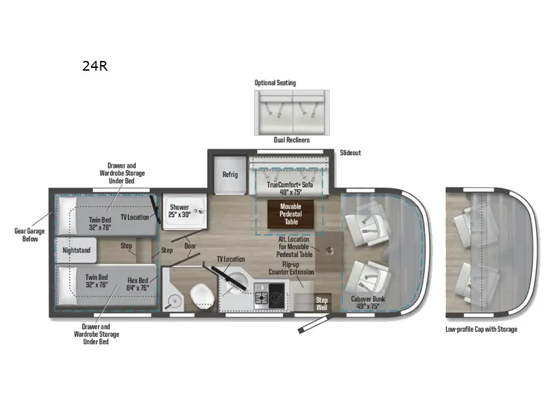 2027 Winnebago Navion 24R floor plan