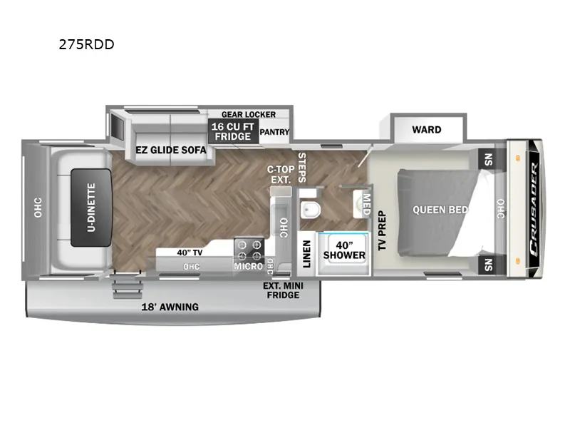 2024 Prime Time RV Crusader 275RDD - Floor plan
