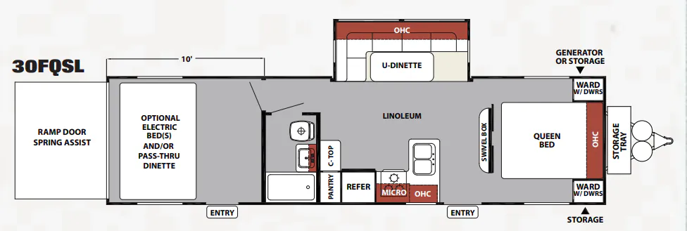 Forest River XLR Nitro 30FQSL floor plan