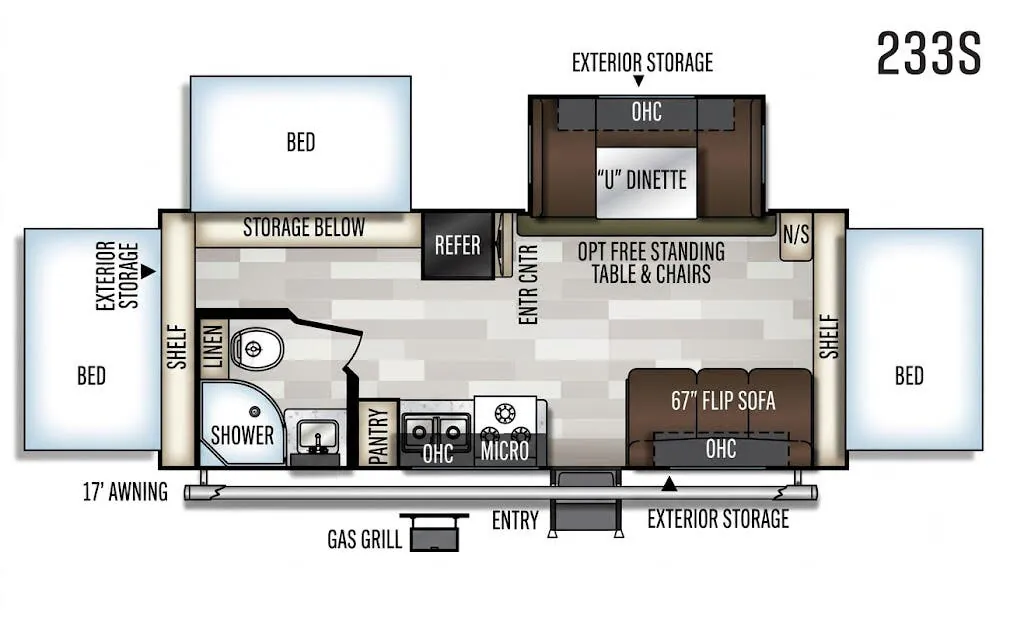 Forest River Flagstaff Shamrock 233S floor plan