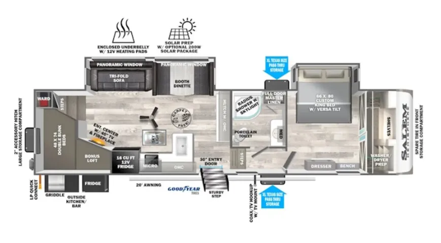 Forest River Salem Hemisphere 295BH floor plan