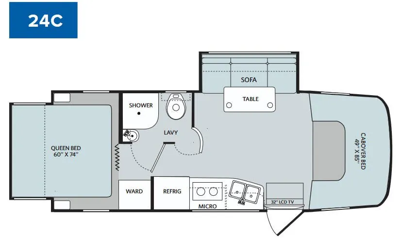 Holiday Rambler Prodigy 24C floor plan