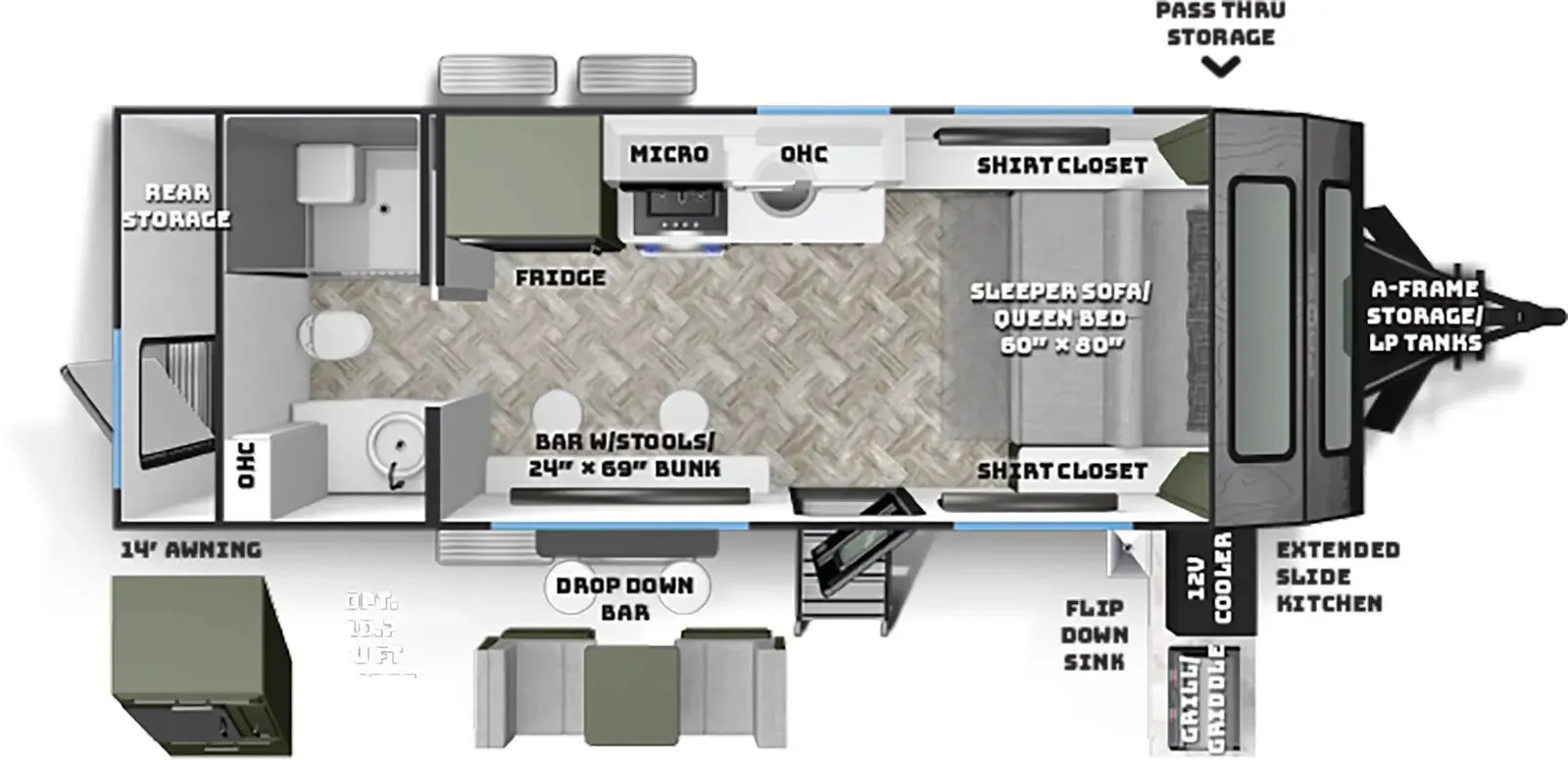 Palomino Pause 20.3 floor plan