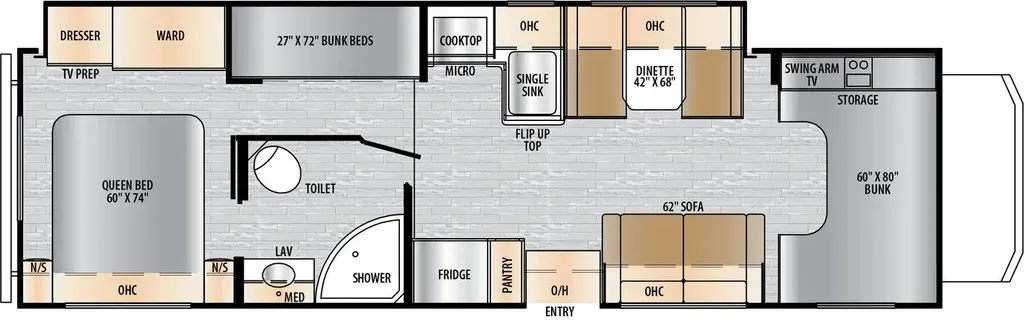 2025 East to West Entrada 3100FB floor plan