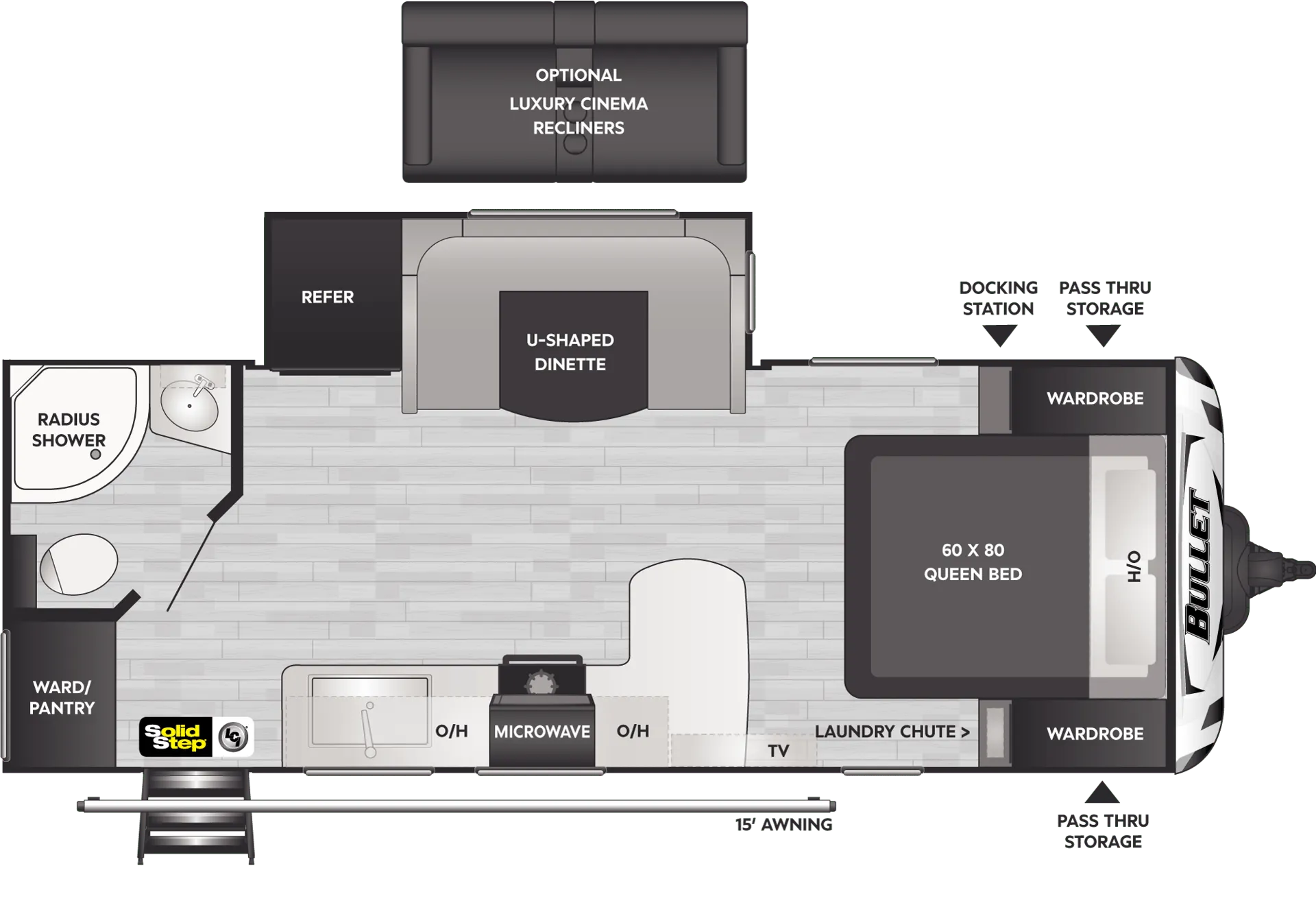Keystone Bullet 221RBS floor plan