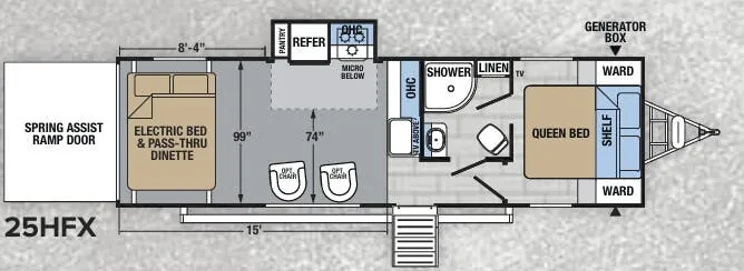 Forest River XLR Hyperlite 25HFX floor plan