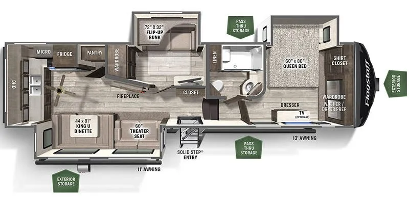 Forest River Flagstaff Super Lite 528MBS floor plan
