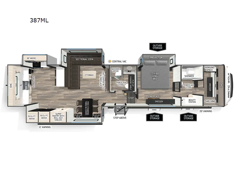 2027 Forest River RV Cherokee Arctic Wolf 387ML floor plan