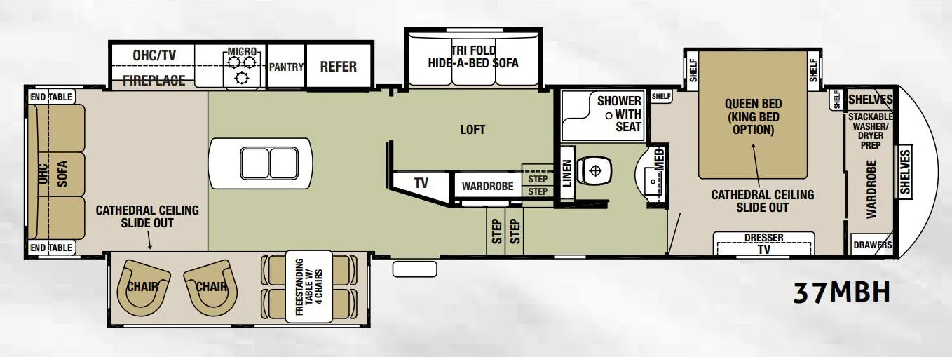 Forest River Cedar Creek Silverback 37MBH floor plan