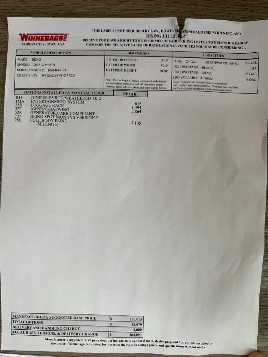 2026 Winnebago EKKO 23B - Photo 3