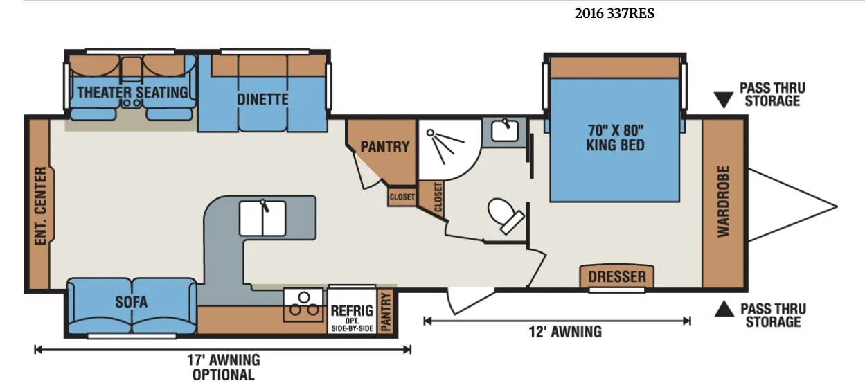 K-Z Spree 337RES floor plan