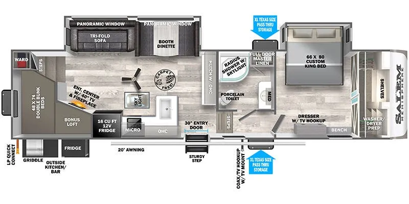 2023 Forest River Salem Hemisphere 295BH - Floor plan
