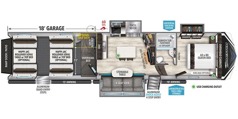 Grand Design Momentum 398M floor plan