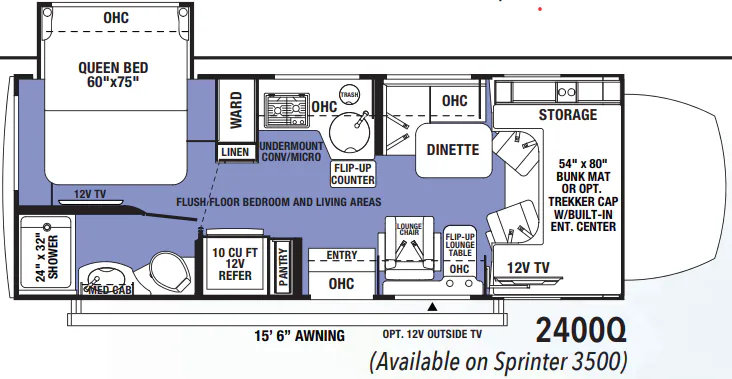 Forest River Sunseeker MBS 2400Q floor plan