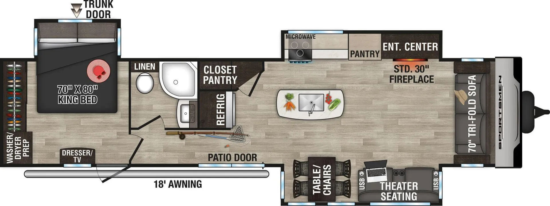 K-Z Sportsmen Classic 363FL floor plan