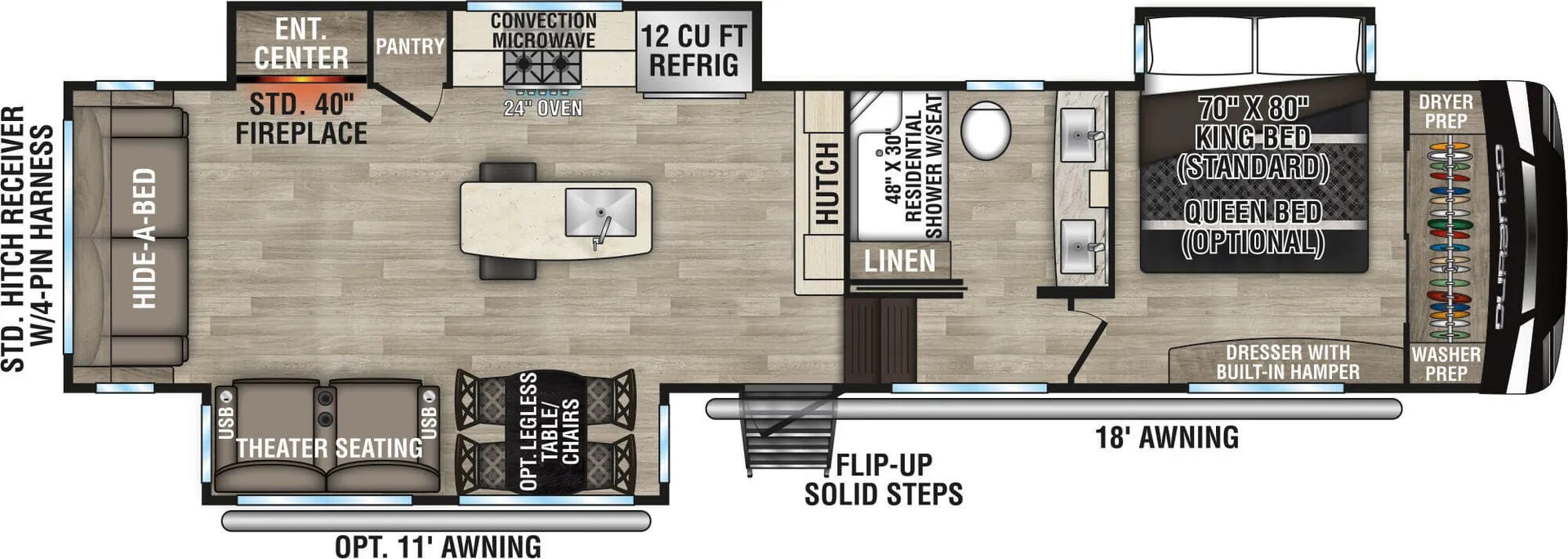 K-Z Durango D333RLT floor plan