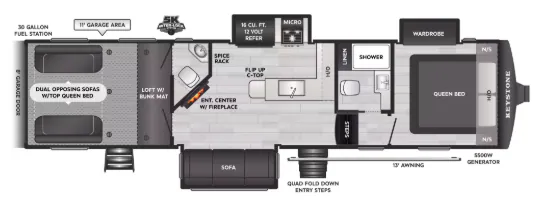 Keystone Fuzion Impact 337 floor plan