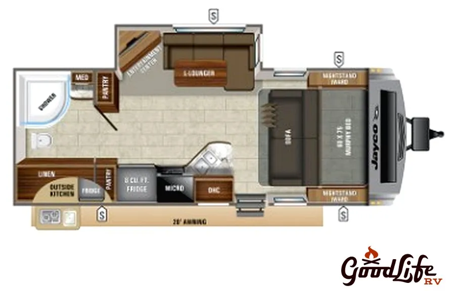 2020 Jayco White Hawk 23MRB - Floor plan