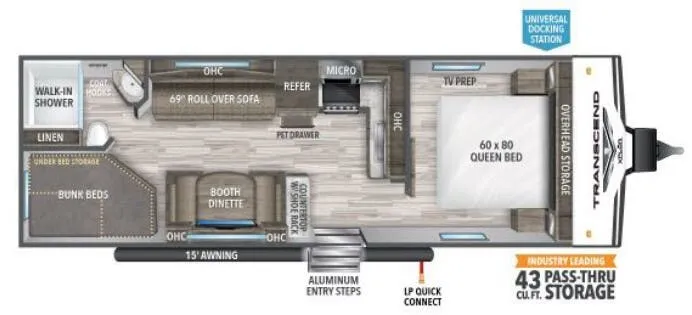 2021 Grand Design Transcend Xplor 247BH - Floor plan