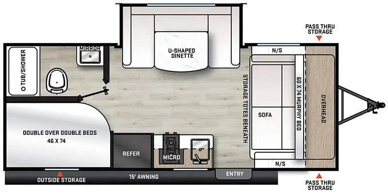 Forest River Aurora Sky 180BHS floor plan