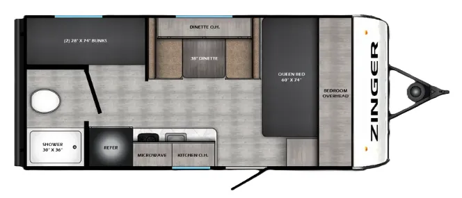 2026 CrossRoads Zinger Lite Mini 18BH floor plan