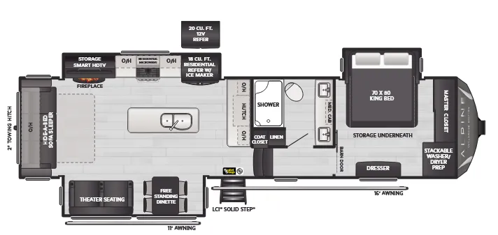 Keystone Avalanche 321RL floor plan
