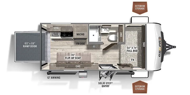 Forest River Rockwood Geo Pro G19FBTH floor plan