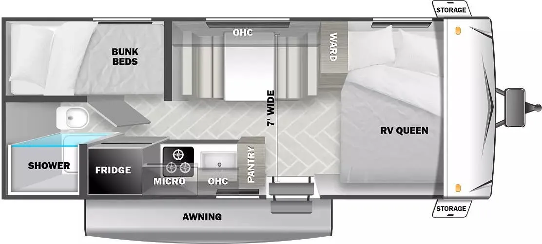 2022 Forest River EVO 177BQ - Floor plan