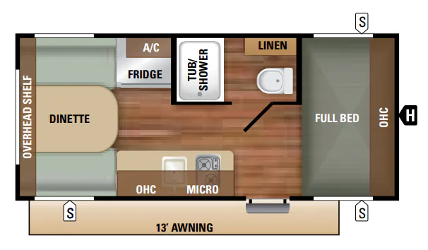 Starcraft Autumn Ridge Outfitter 17RD floor plan