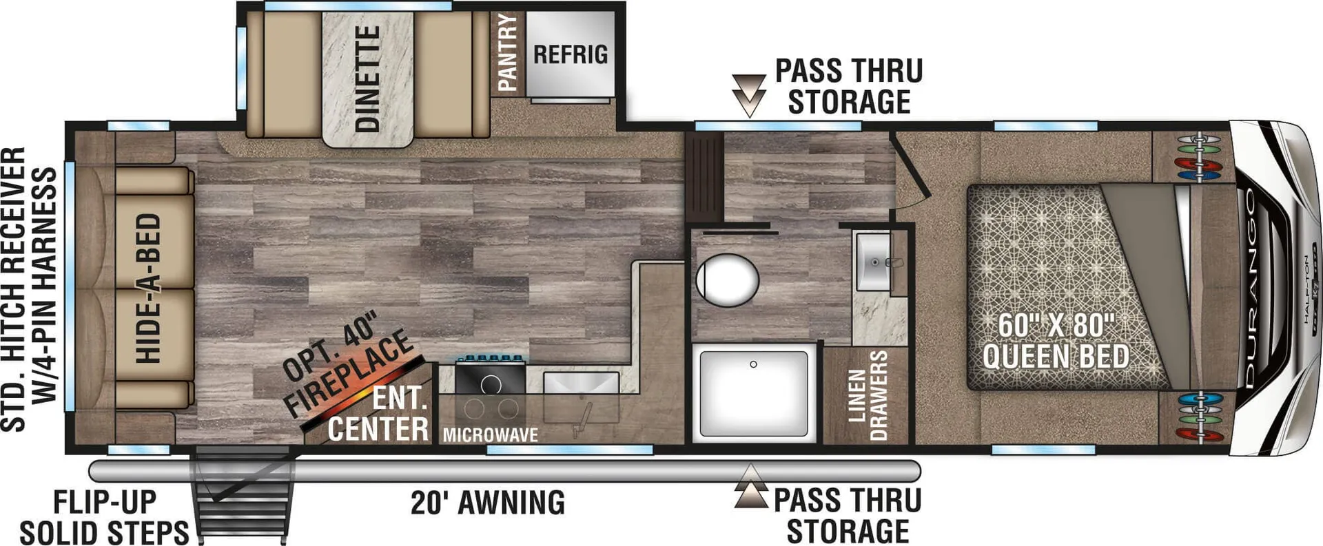 K-Z Durango Half-Ton D259RLD floor plan
