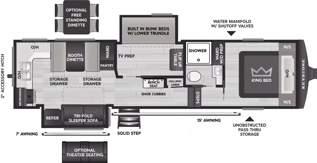 2027 Keystone Cougar Half-Ton 29MBD floor plan
